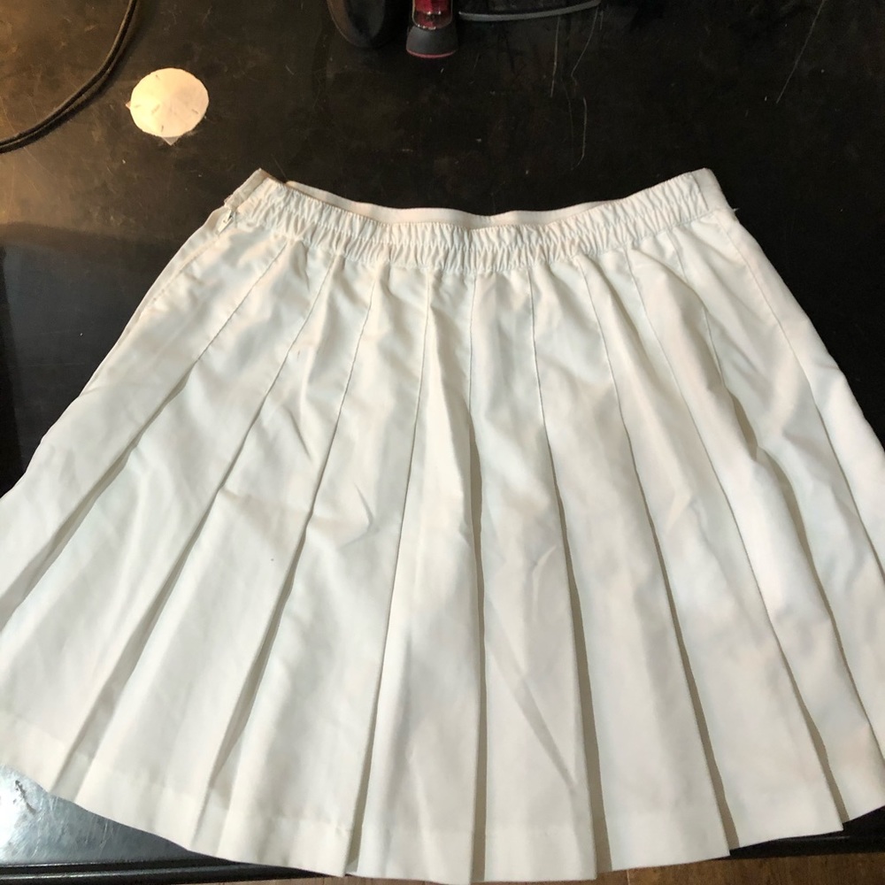 white pleated tennis skirt